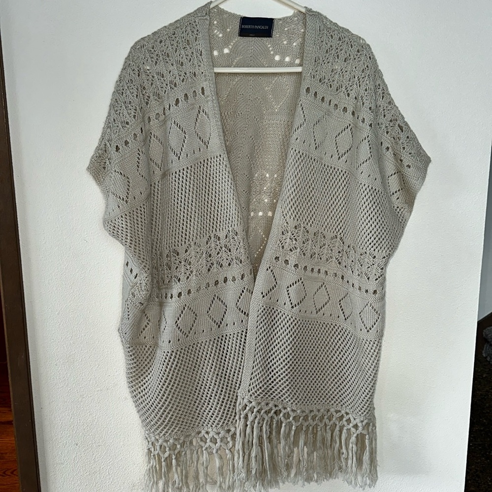 ROBERTO PANCALDI Poncho with Arm Holes Made in Italy One Size Fits All